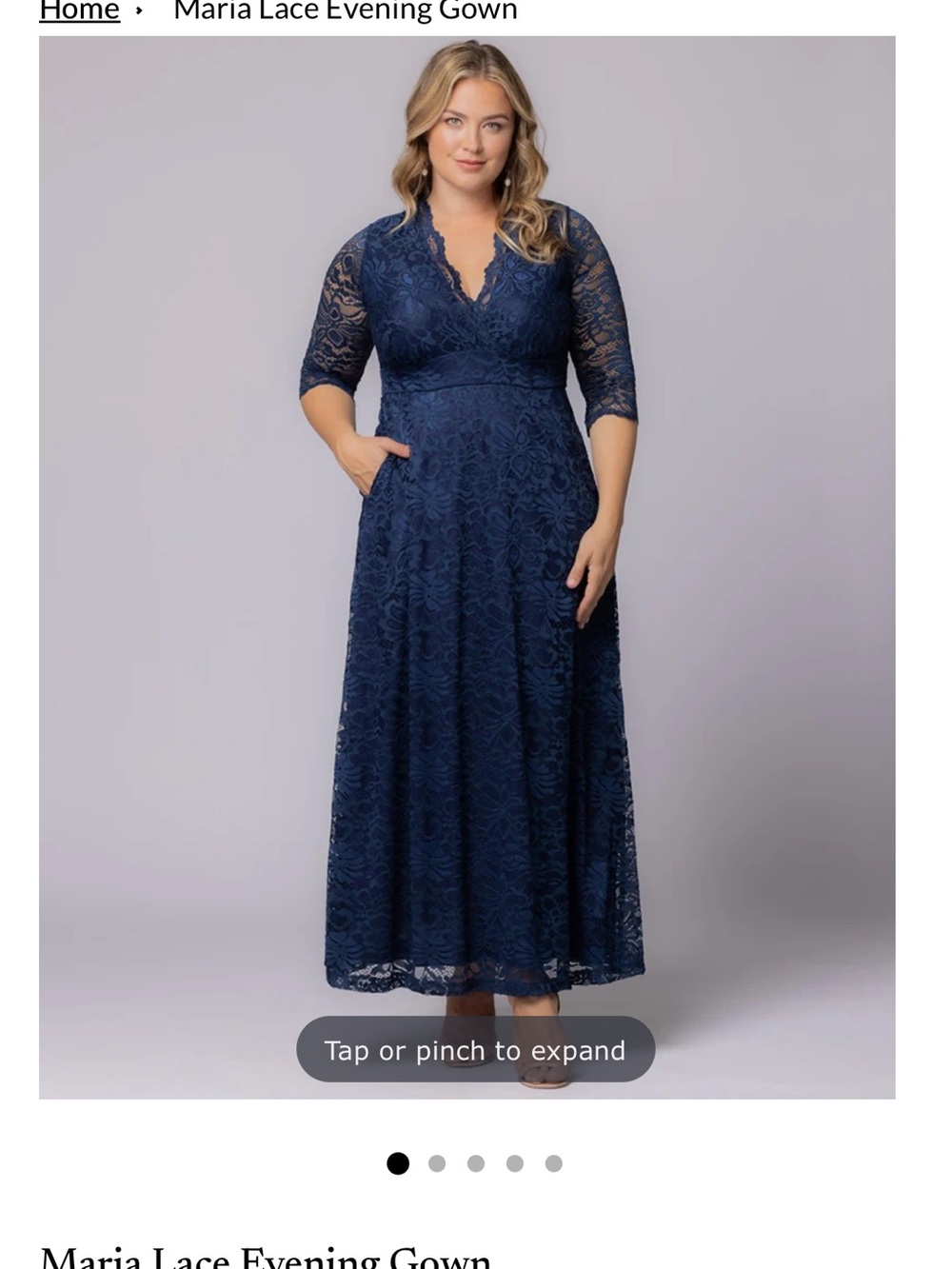 Kinman Maria Lace Evening Gown - Navy